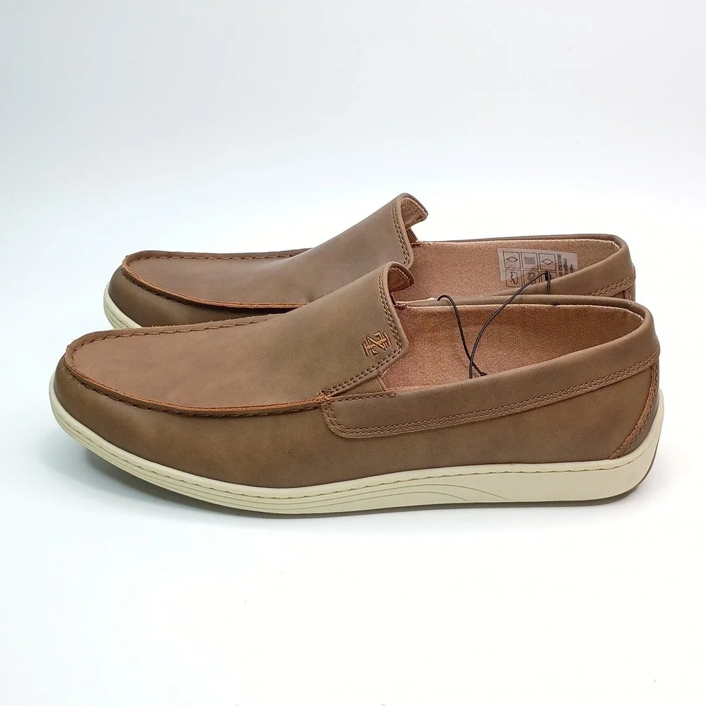 IZOD Seapoint Loafers Men Size 11 Tan Memory Foam Slip On Shoes